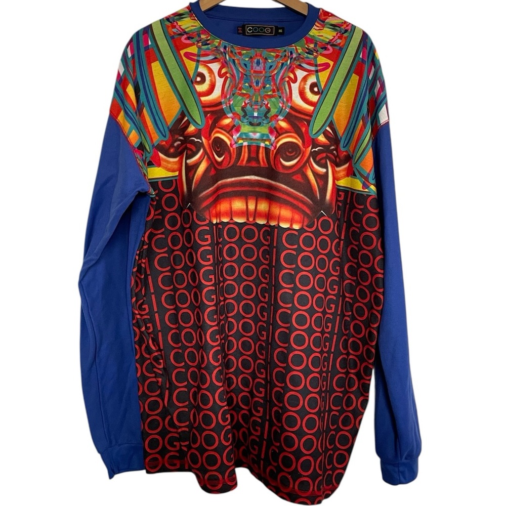 Vintage COOGI Aztec Graphics Pullover Jersey Sweatshirt Men’s Sz XXL
